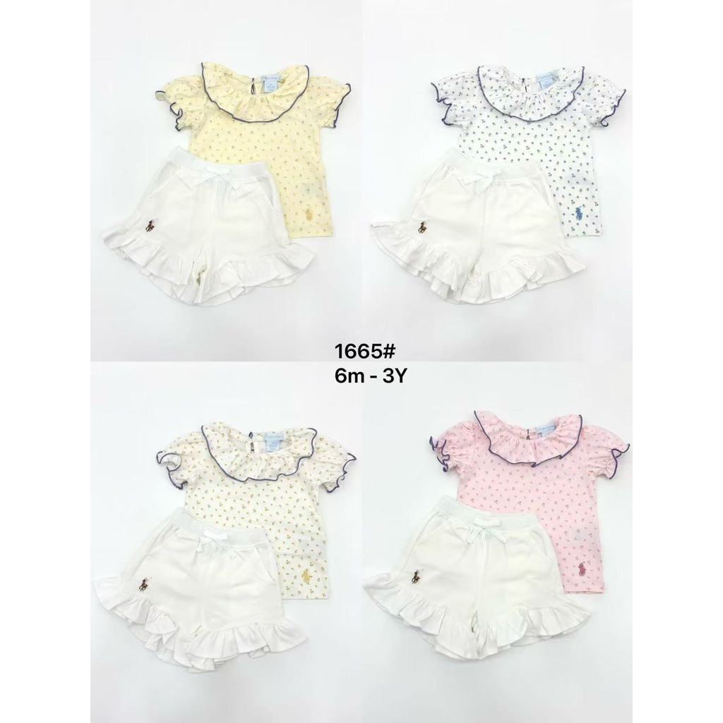[Ready] Ralph Lauren Polo Ruffle Pants + Top Set