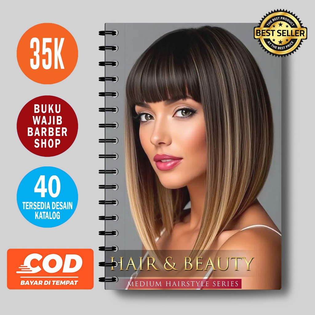 หนังสือนิตยสารสอบตัดผมผู้หญิง – หนังสือที่ต้องการร้านทําผม – ทรงผมขนาดกลางและความงาม – HBM