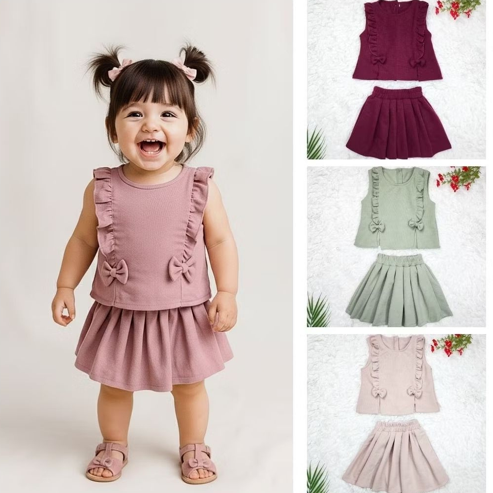 Fiefiekid ขายส่งเสื้อผ้าเด็ก ชุดกระโปรงเด็ก 6-18 เดือน sk88