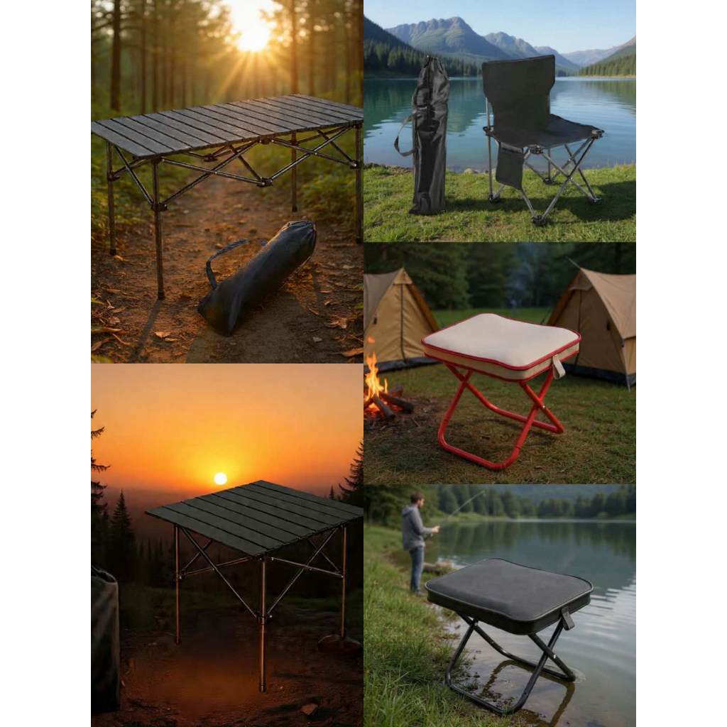FOLDING OUTDOOR PORTABLE AND CHAIR - CAMPING CHAIR/FISHING CHAIR/VERSATILE CHAIR