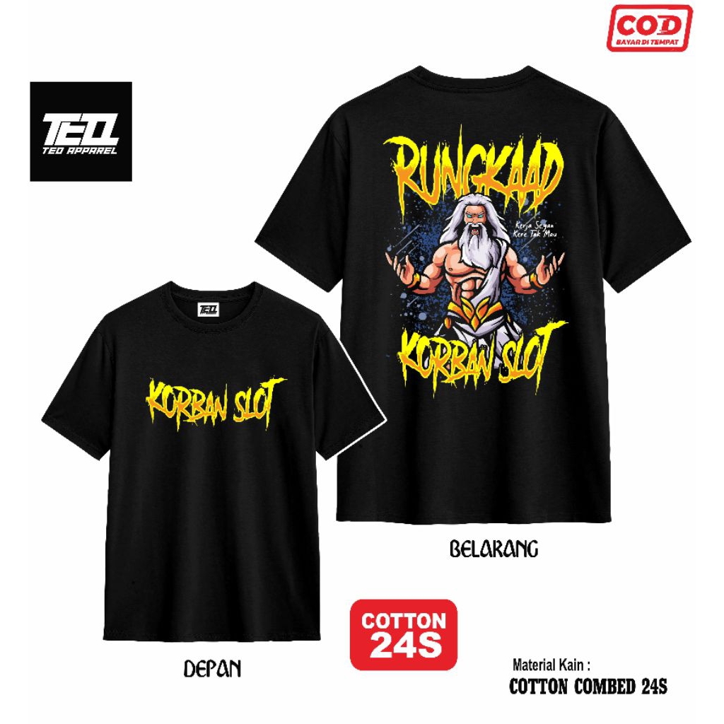 เสื้อยืด Korban Slot Distro เหมาะสําหรับเสื้อยืดชายผู้ใหญ่ที่สะดวกสบายทําจากผ้าฝ้ายหวี 24s