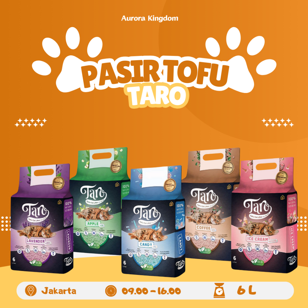 TARO TOFU CAT SAND / SOYA TARO TOFU/SOYA CLUMPY SAND 6 LITERS 6 L 6L 6LITER VIA EXPEDITION