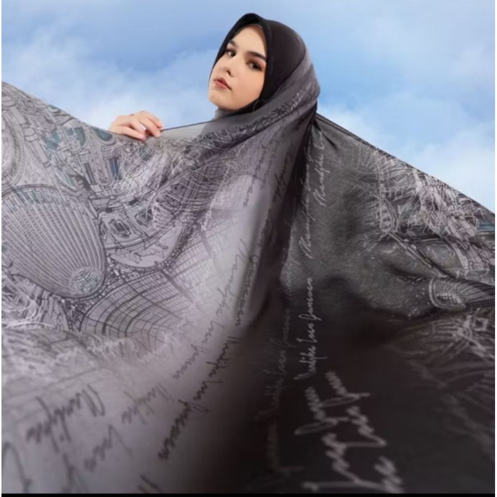 VICTORIA Mandjha Hijab Ivan Gunana Fashion Original Scarf Sofia Black, Pink Production, Egy, Mercifu