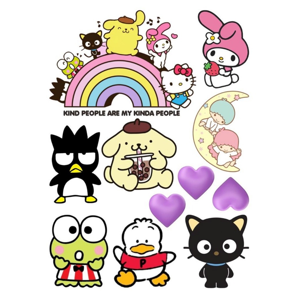 SANRIO/Hello Kitty/Kuromi/Melody/Cinamonroll Custom เค้ก TOPPER/ตกแต่งเค้กวันเกิดสําหรับเด็ก