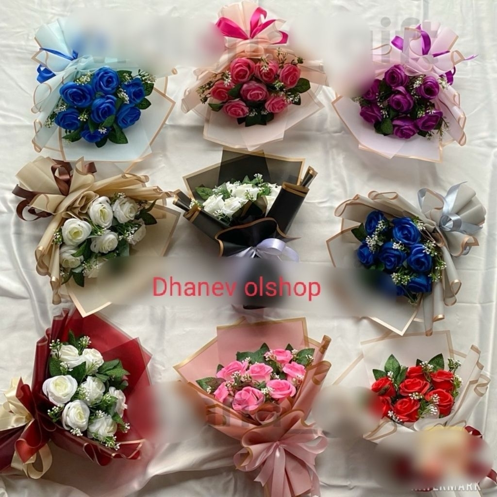 MAWAR FAKE ROSE BOUQUET 6 FLOWERS/GRADUATION BOUQUET/GIFT BOUQUET