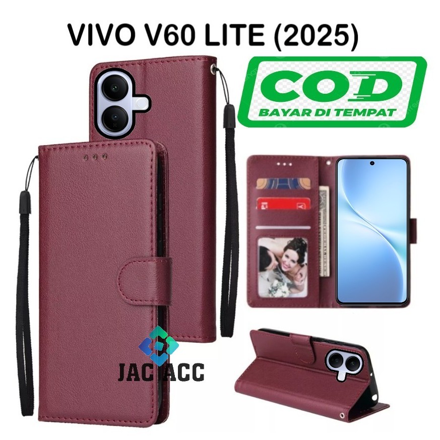 PREMIUM HP FLIP CASE สําหรับ VIVO V60 LITE (2025) LEATHER FLIP CASE HP PREMIUM สําหรับ VIVO V60 LITE