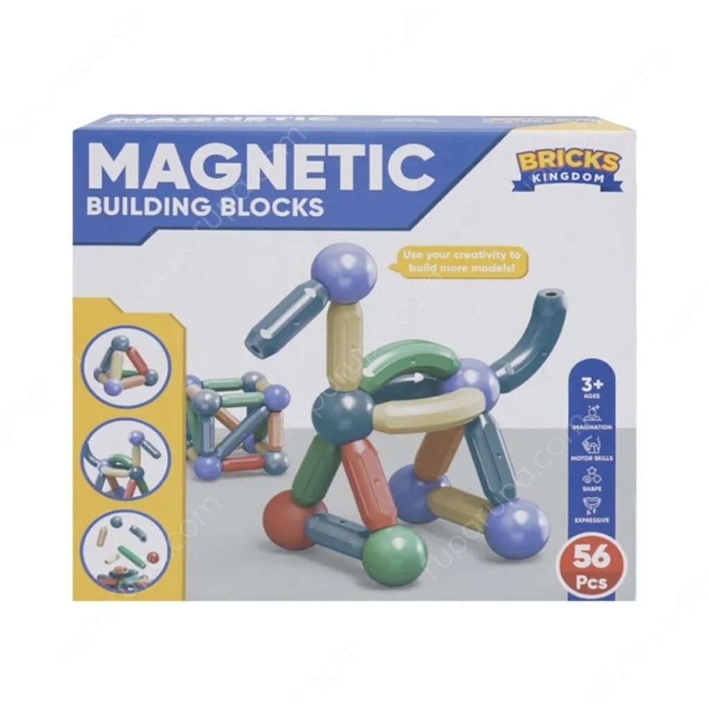 Nakata Toys - AA1 [KINGDOM] Bricks Kingdom Set 56 ชิ้น แท่งแม่เหล็ก - ผสม