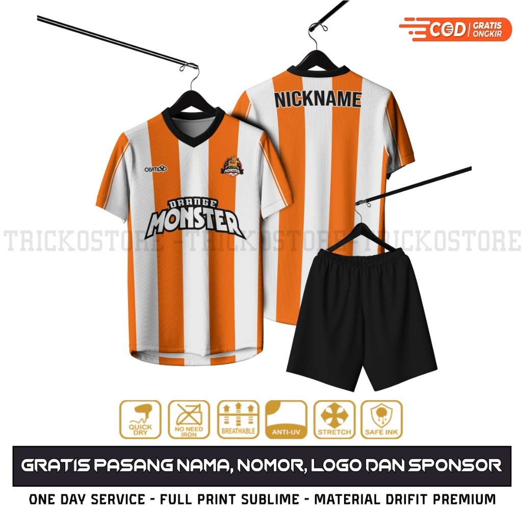 OLYMPOP ORANGE MONSTER FANMADE JERSEY FREE NAME AND BACK NUMBER INSTALLATION FREE REQUEST