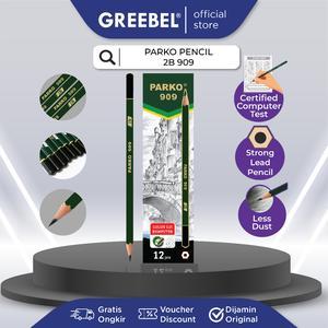 HIJAU Greebel Green 2b Pencil Greebel Parko909 ดินสอเขียน 2b สีเขียว