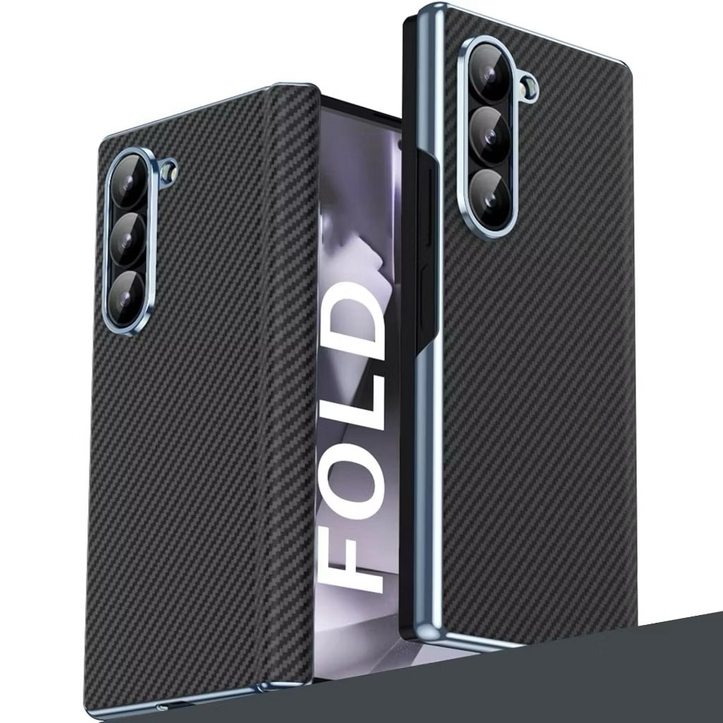 เคสพรีเมี่ยม Slim Carbon Textured SAMSUNG CASE Z Fold5, Z Fold6, Z Fold7 พร้อมกระจกนิรภัยด้านหน้า