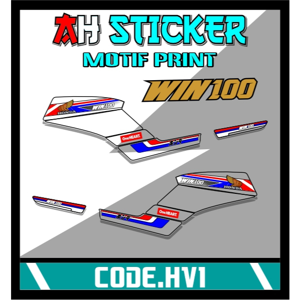 Striping Sticker Honda WIN 100 win100 simple Motif WIN 100 Hv1