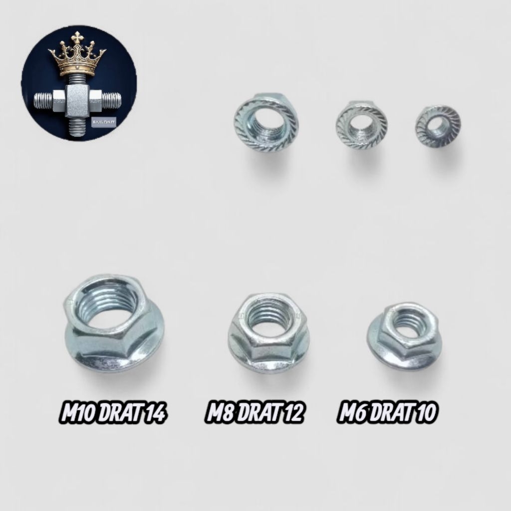 NUT FLAANGE NUT M6 BOLT 10 M8 BOLT 12 M10 BOLT 14 เหล็กเดิม