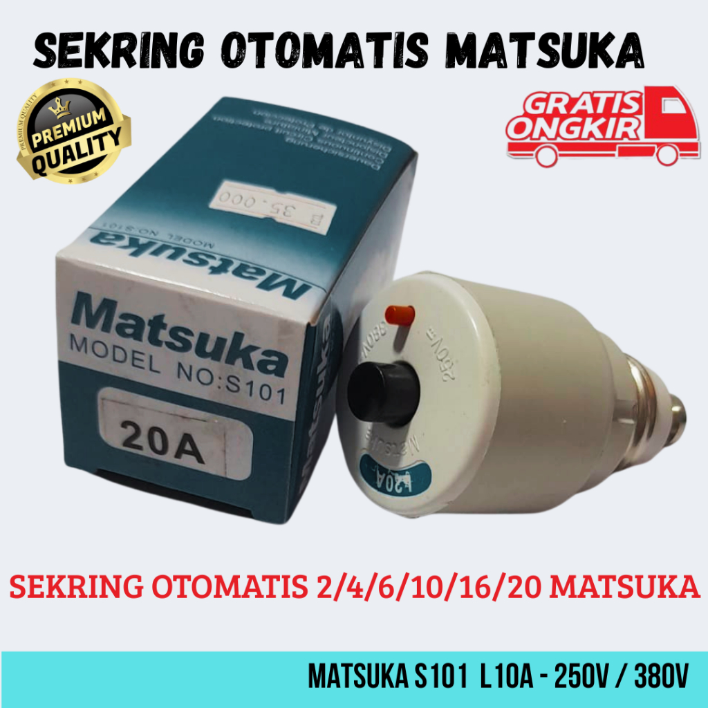Matsuka ฟิวส์อัตโนมัติ 2A 4A 6A 10A 16A 20A Ampere