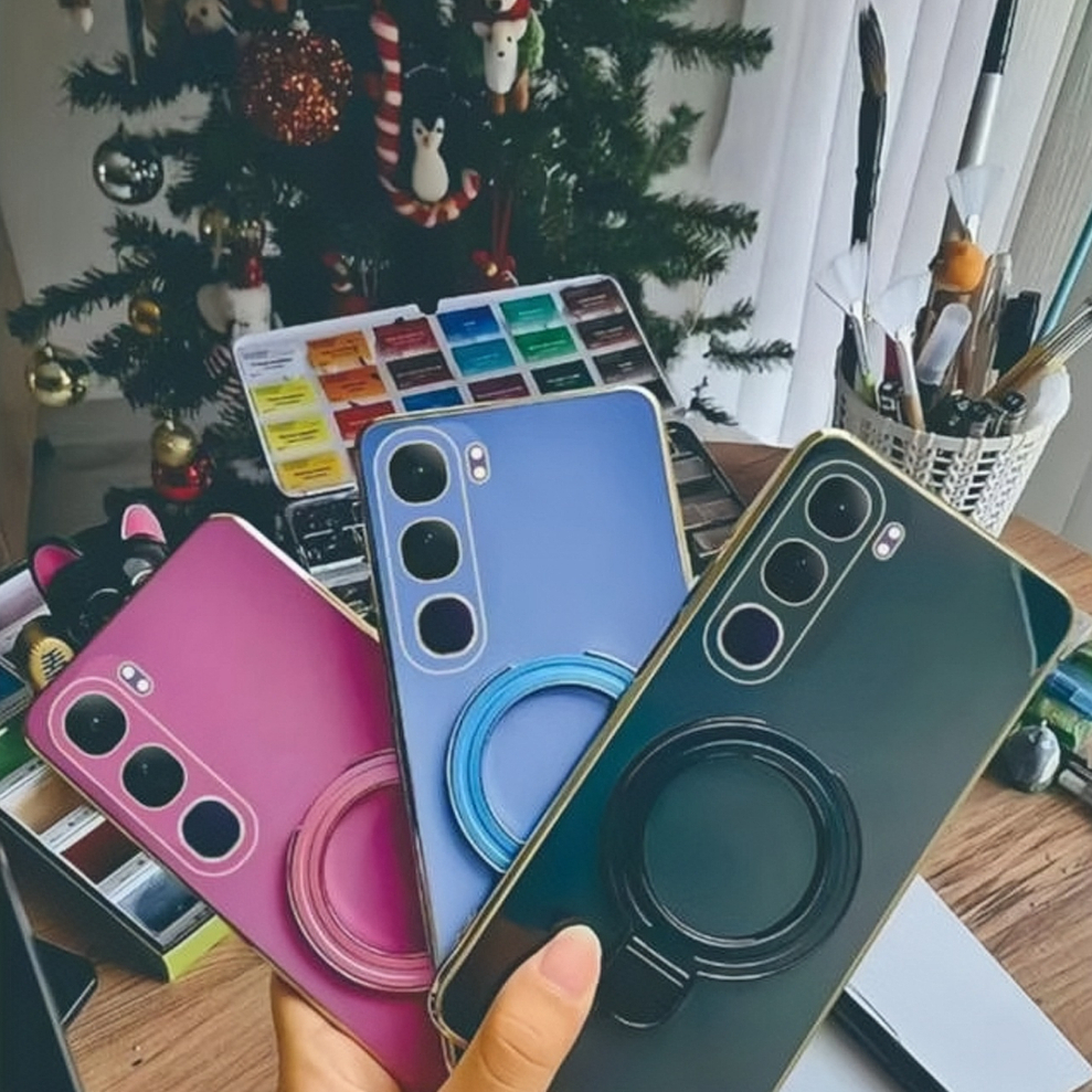 Softcase VIVO Y21d Luxury Case ฟรีแหวนที่วางแม่เหล็ก