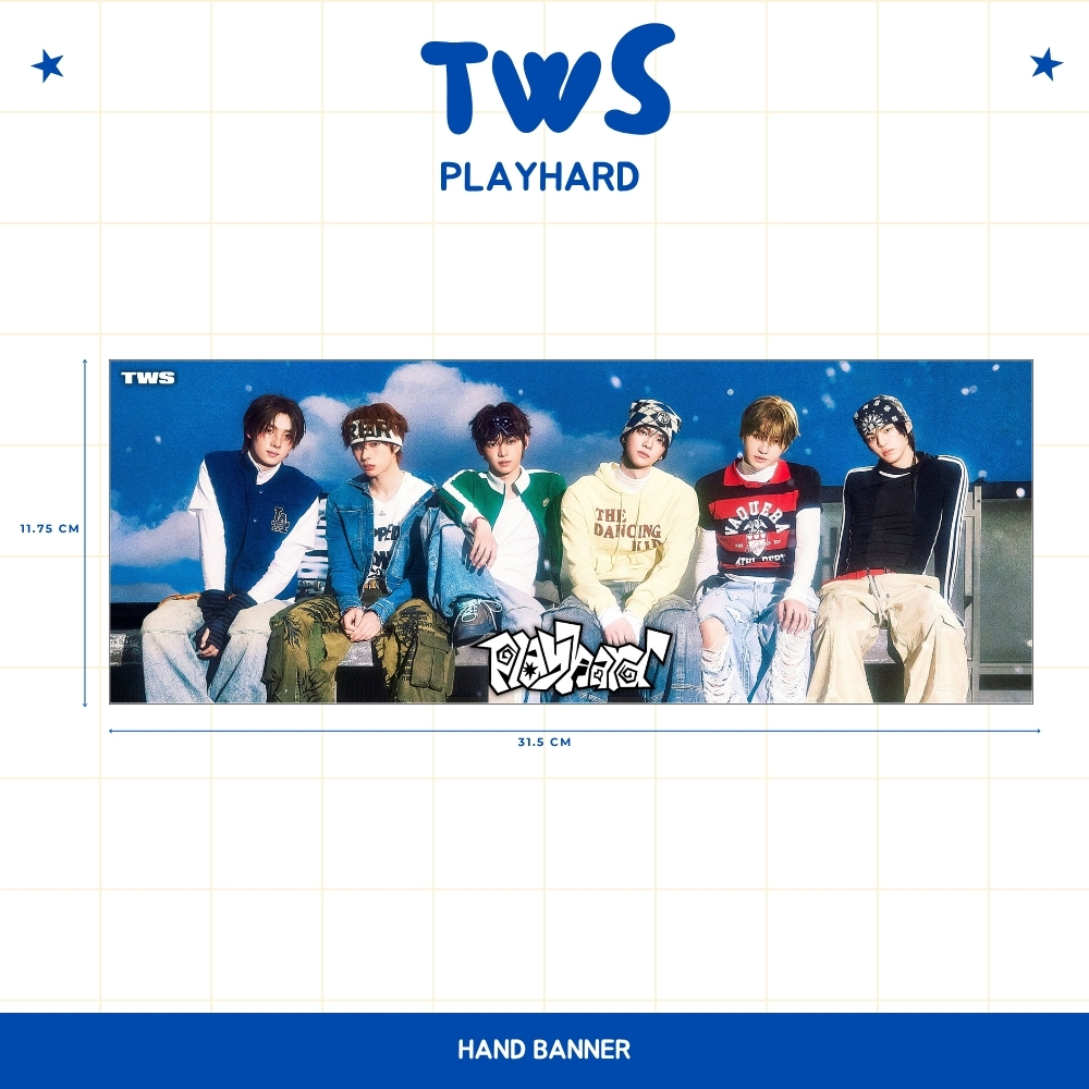 HOLOGRAM HAND BANNER TWS PLAY HARD HANDBANNER KPOP UNOFFICIAL DOHOON HANJIN JIHOON KYUNGMIN SHINYU