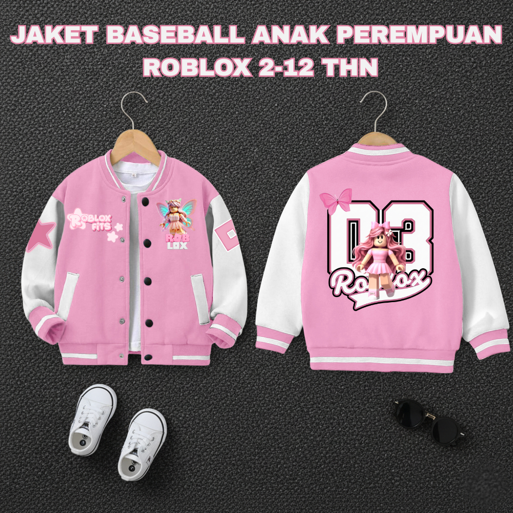 ใหม่ล่าสุด CUTE ROBLOX BUTTERFLY BASEBALL & ZIPPER JACKET FOR BOYS/GIRLS