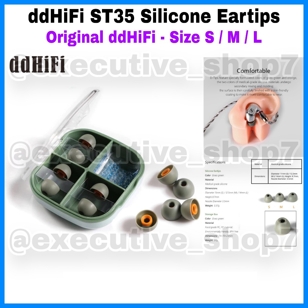 DdHiFi ST35 จุกหูฟังซิลิโคน Original ddHiFi - Size S / M / L