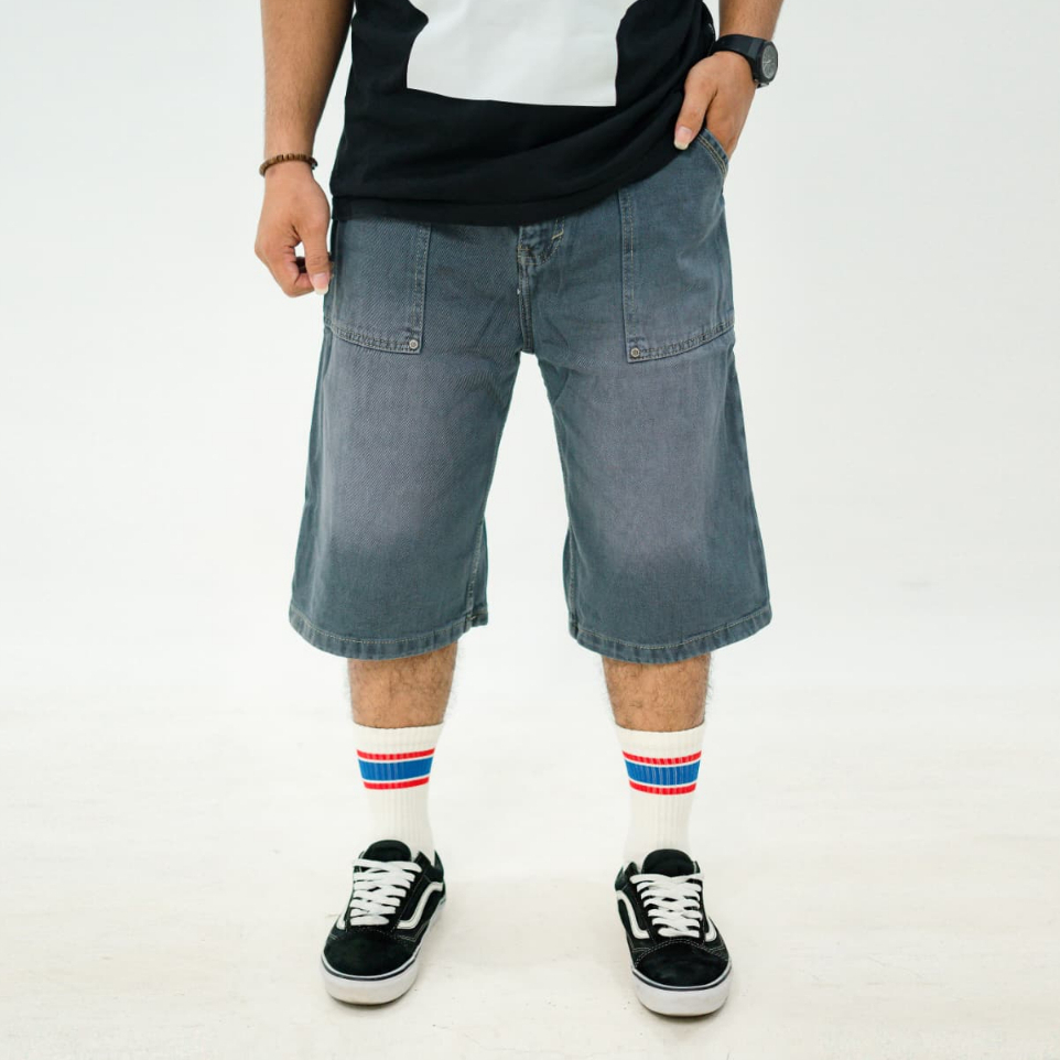 JORTS PANT Mens Baggy Short Jeans Baggy Spray