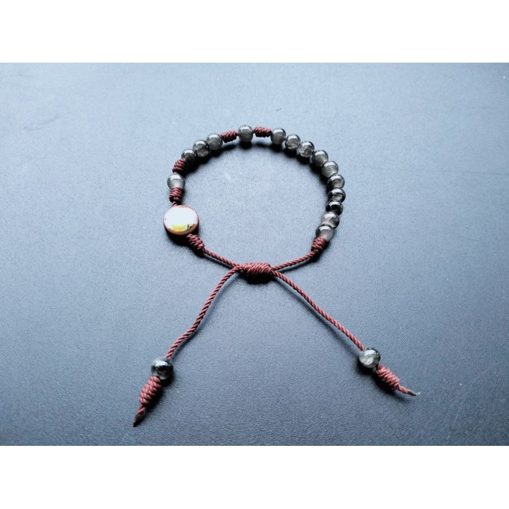 G654 HEAVY PEARL ROSARY BRACELET CRYSTAL GLASS JADE CATHOLIC SPIRITUAL BRACELET