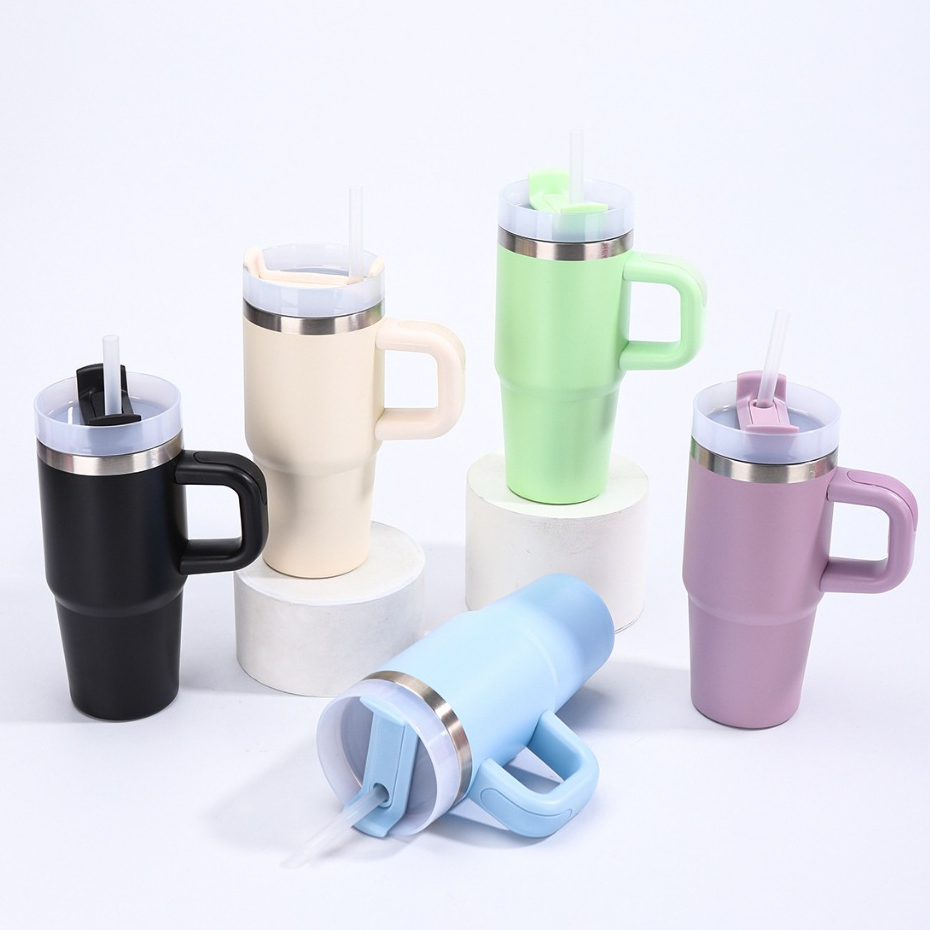 TERMOS STANLEY Macaroon Thumbler Thermos Viral Thumbler Handle Leak-Proof ทนความร้อนความจุ 1200 มล.