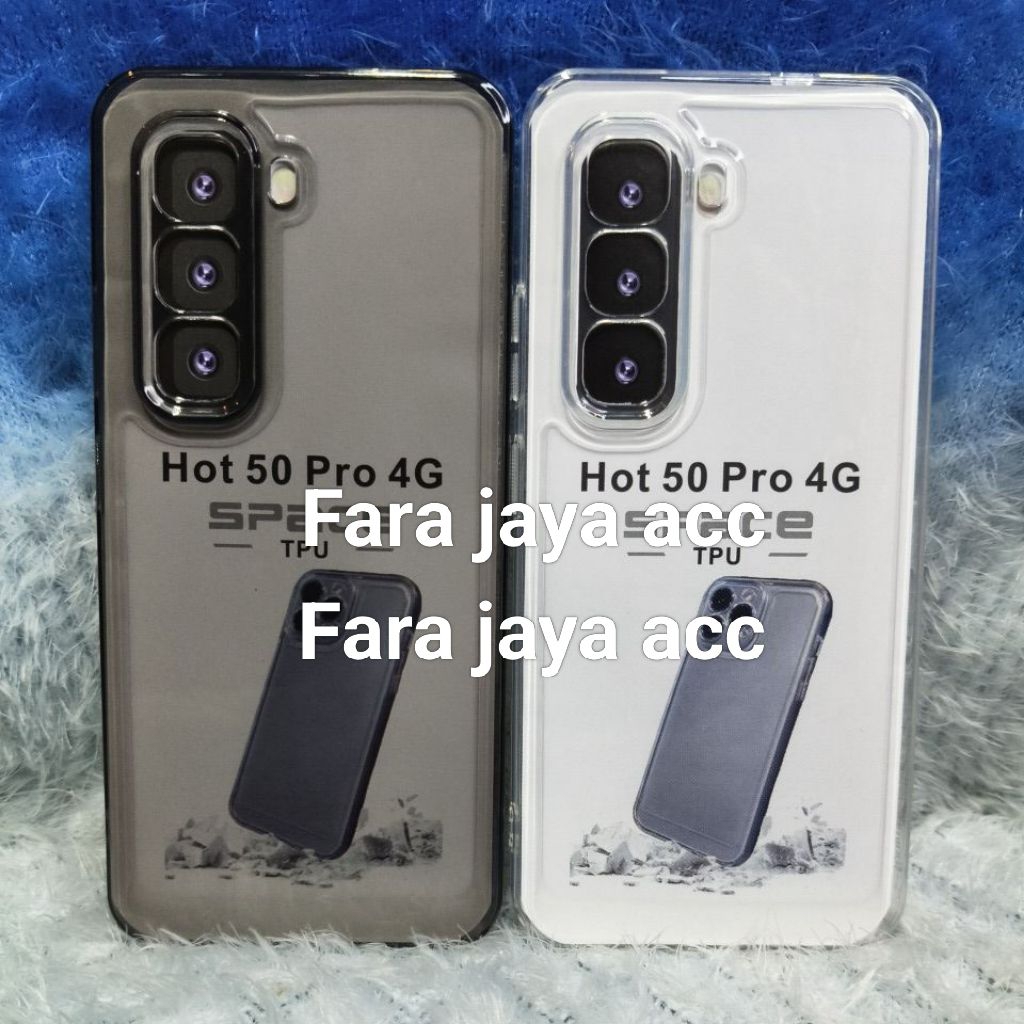 Original Space Transparent Soft Case Infinix Hot 50 Pro/Hot 50 4G/5G ซิลิโคน 2.1MM + กล้อง Protec