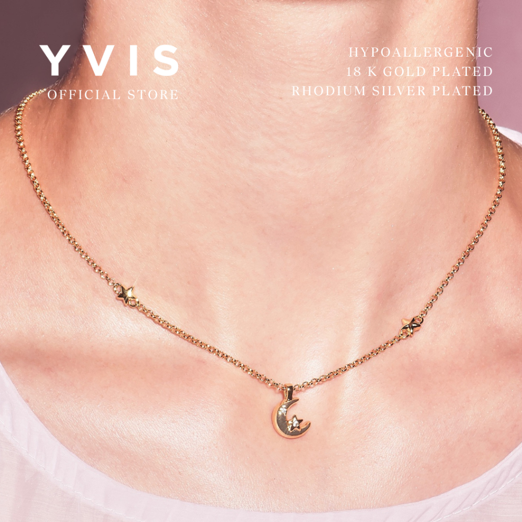 สร้อยคอ YVIS Whisper - สร้อยคอไฮโปอัลเลอร์เจนิกชุบทอง 18K และ Silver Rhodium Plated