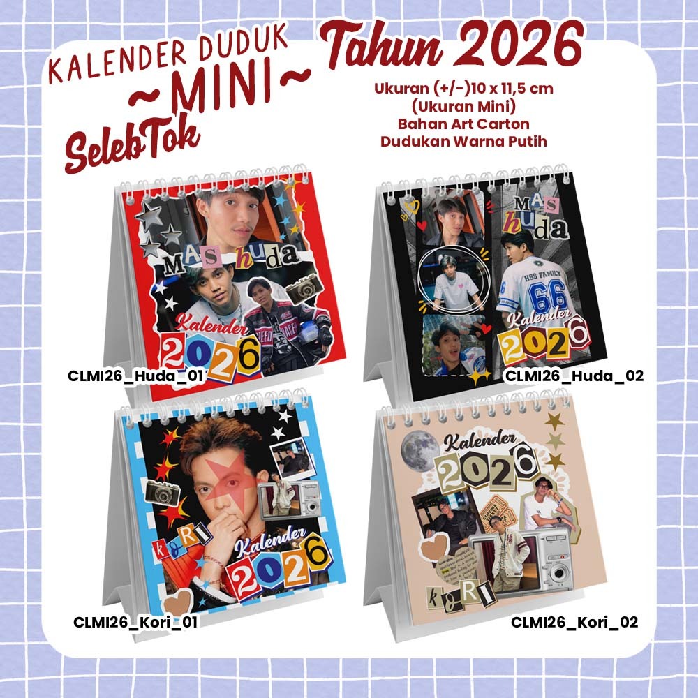 2026 Mini Calendar - Kori Mas Huda Idol Design