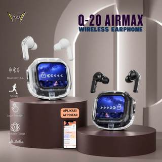 WJOY TWS Q20 AI Earphone Wireless Bluetooth Earbuds Layar Sentuh Fitur Menarik AI Terjemahan Bahasa Asisten AI Earphone Terbaru Factory Grosir