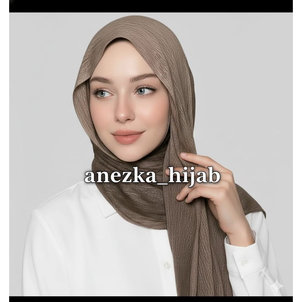 Anezka_hijab Nada Pashmina Vismina Highlight Linen Textured Original 200x75 ซม.