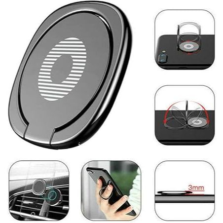 L- VERY THIN ที่วางแหวน HP รองรับหมุนได้ 360 องศา Magnetic Magnetic Stick ไม่ง่ายที่จะลบ THIN & Stab