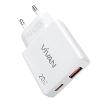 VIVAN เครื่องชาร์จ Super Thin 20W Power X20/20S Series ชาร์จเร็ว PD QC 3.0