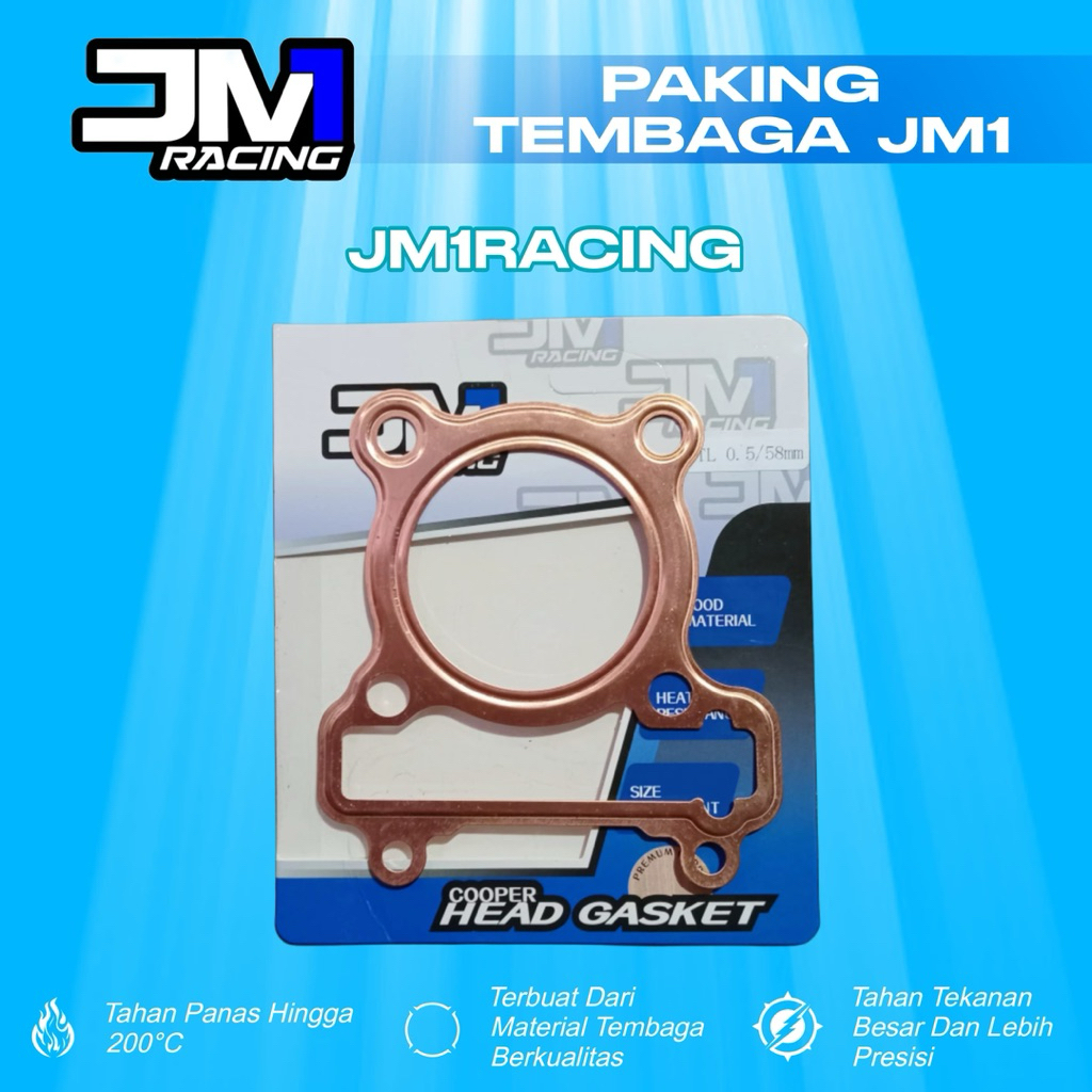 บรรจุปะเก็นหัวทองแดงบล็อก Grand Supra X Astrea Win Supra Fit Prima Lagenda 52 - 58 มม. JM1 Racing Or