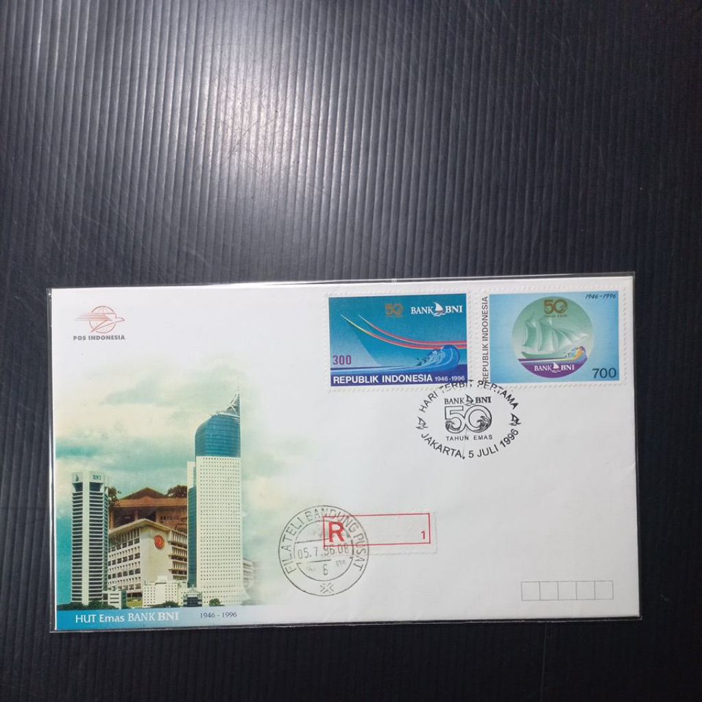 FIRST DAY COVER STAMP GOLD HUT SERIES BANK BNI 1996