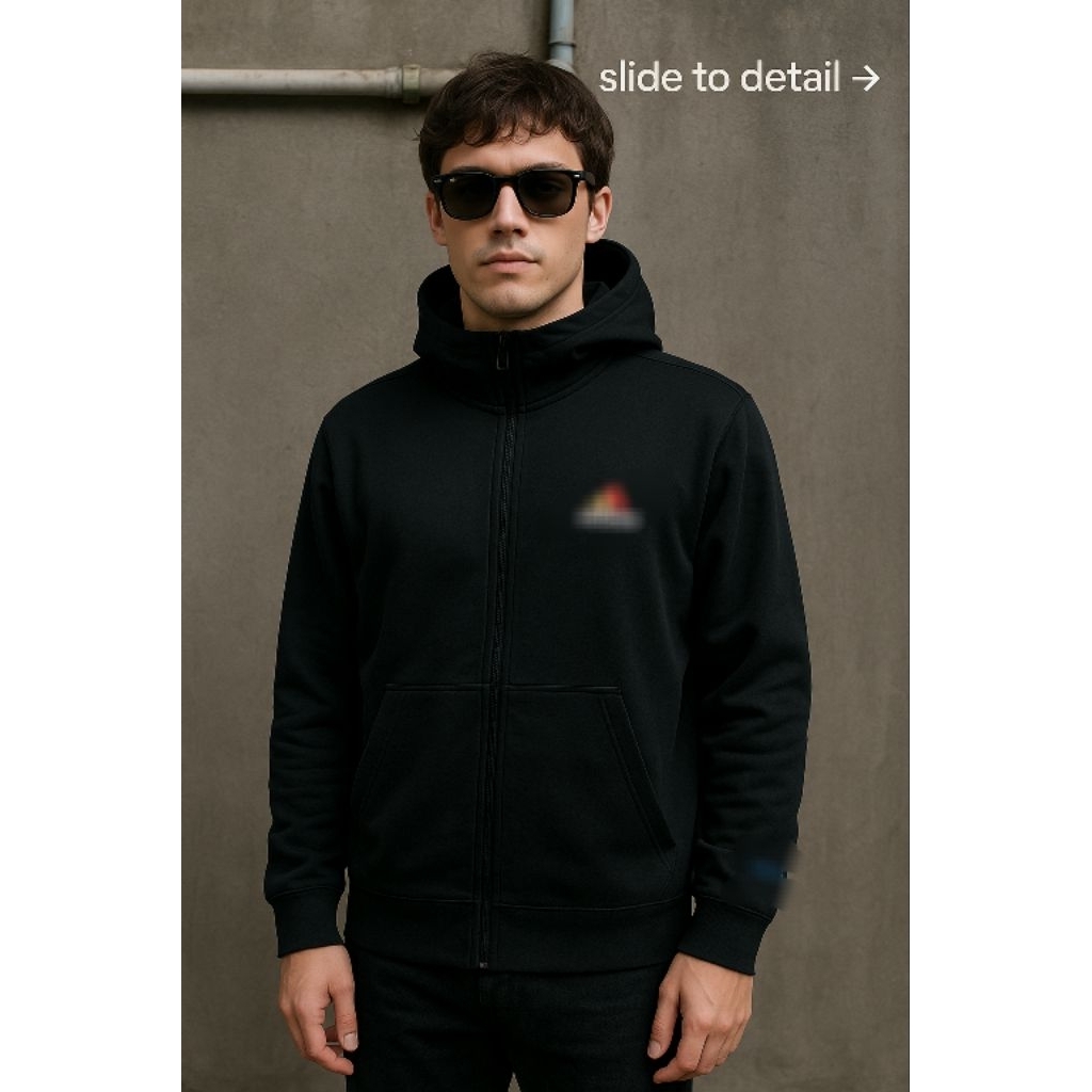 เสื้อฮู้ดมีซิป AD**45 01 ไซส์ L oversize (P70 x L59)