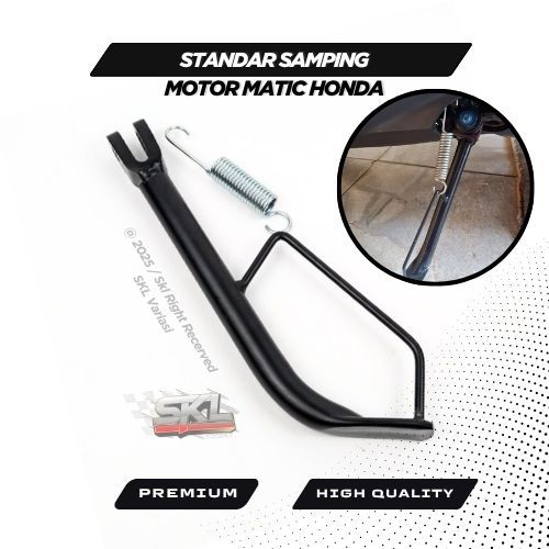 Honda metik Vario Beat Scopy ขาตั้งด้านข้างวัสดุหนาคุณภาพสูงเคลือบเงาสีดํา Active Sensor