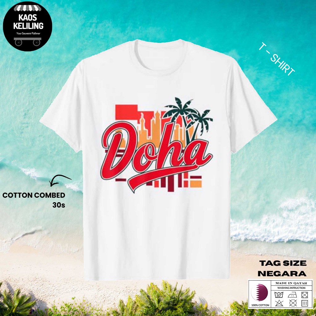 QATAR 27 SOUVENIR เสื้อยืด ORIGINAL QATAR LABEL TAG PREMIUM GIFT SOUVENIR CLOTHES