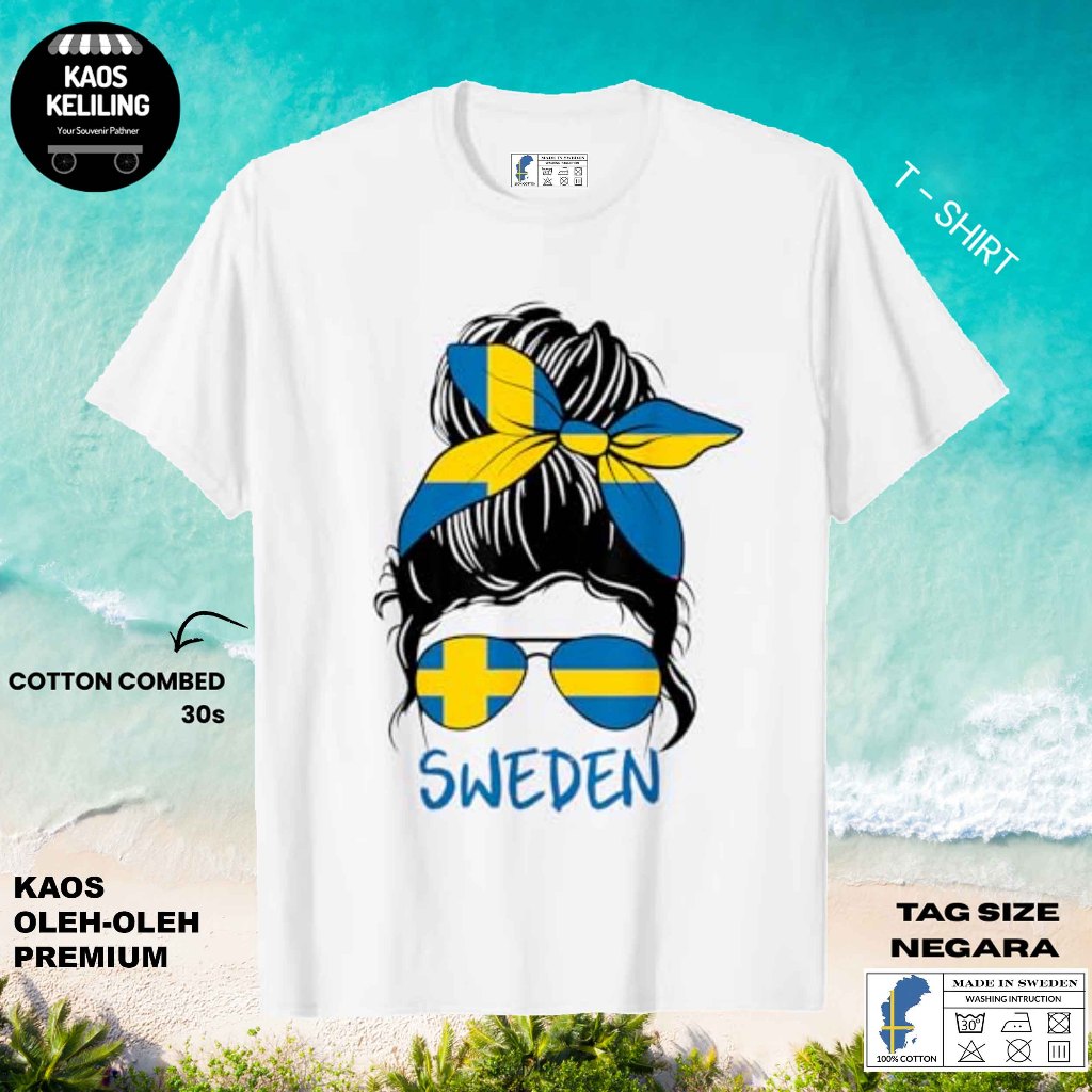SWEDEN SOUVENIR เสื้อยืด SWEDEN 61 ดั้งเดิม SWEDEN LABEL TAG ของขวัญพรีเมี่ยม SOUVENIR CLOTHES