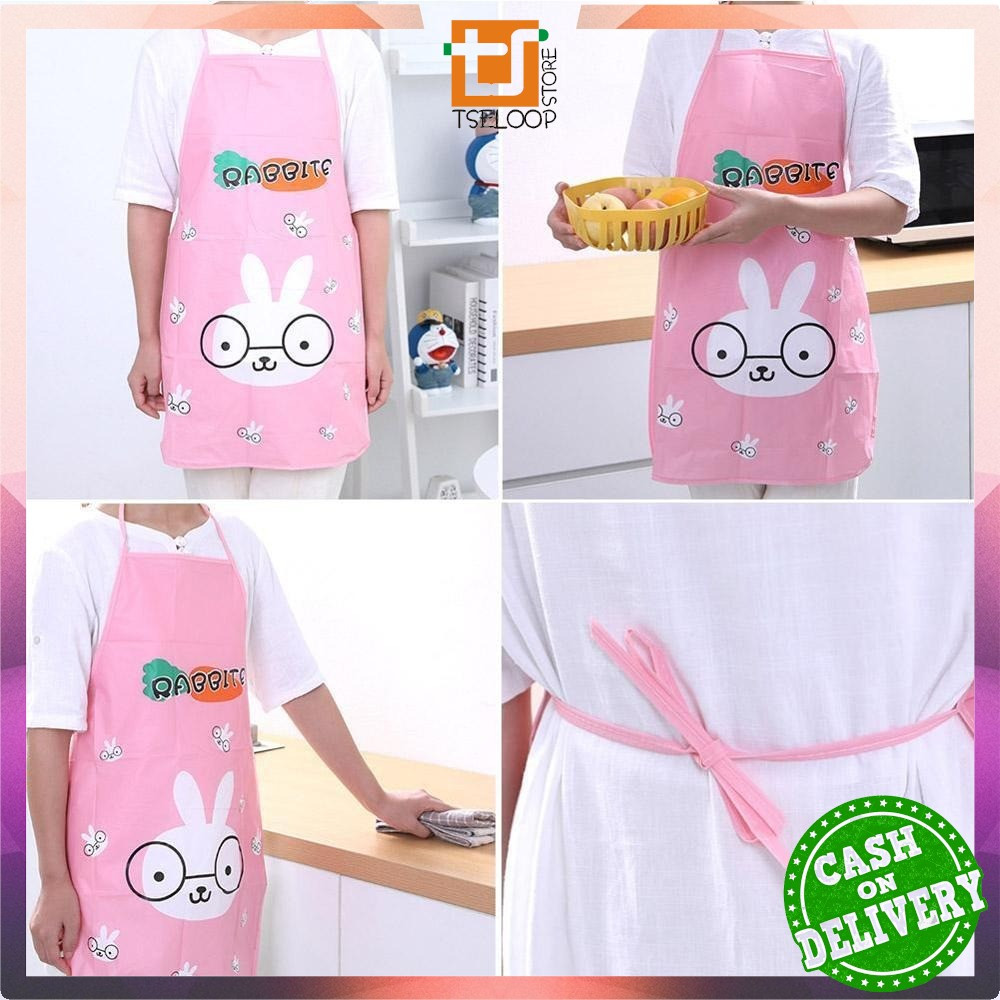 EC OFM-C135 ผ้ากันเปื้อนทําอาหารกันน้ําผ้ากันเปื้อนทําอาหารกันน้ําน่ารักการ์ตูนตัวอักษรผ้ากันเปื้อนค