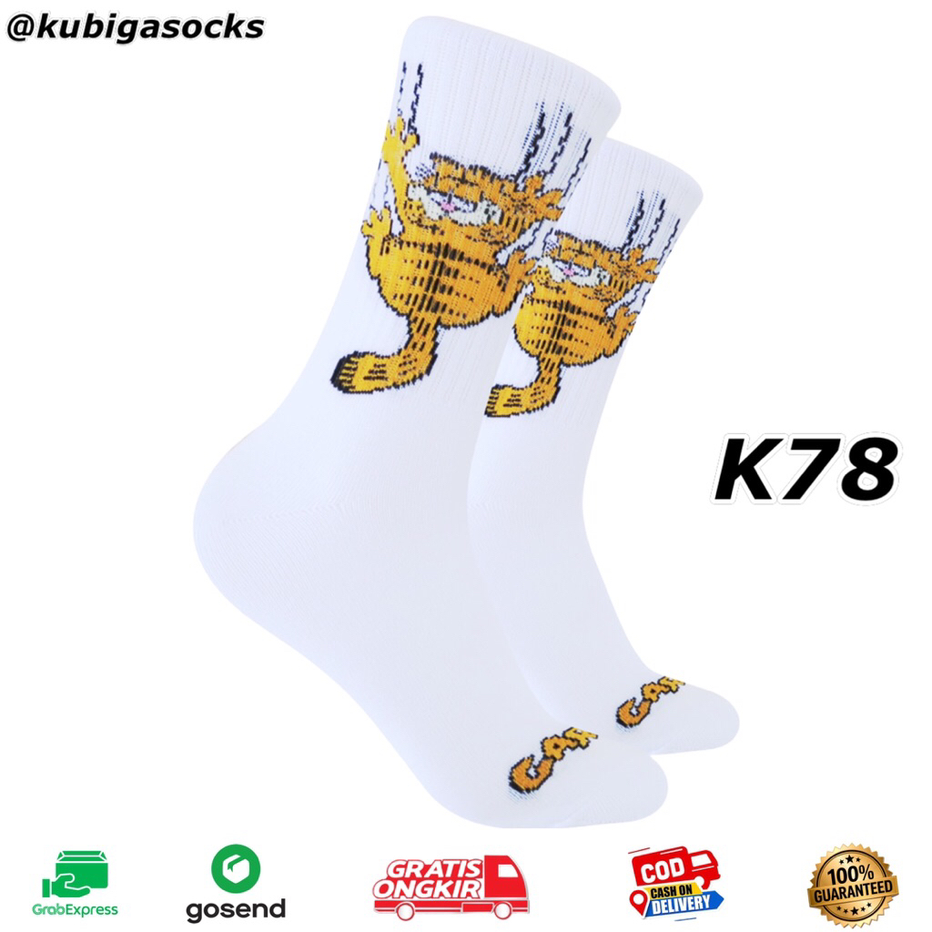 ถุงเท้าแมวเหลือง Oldschool - Kubigasocks - K78