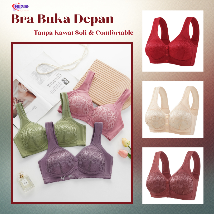 HI 789 เสื้อชั้นในผู้หญิง Push Up Front Open BC Cup Thin Foam ไม่มีลวด Soft Safe & สบาย S480