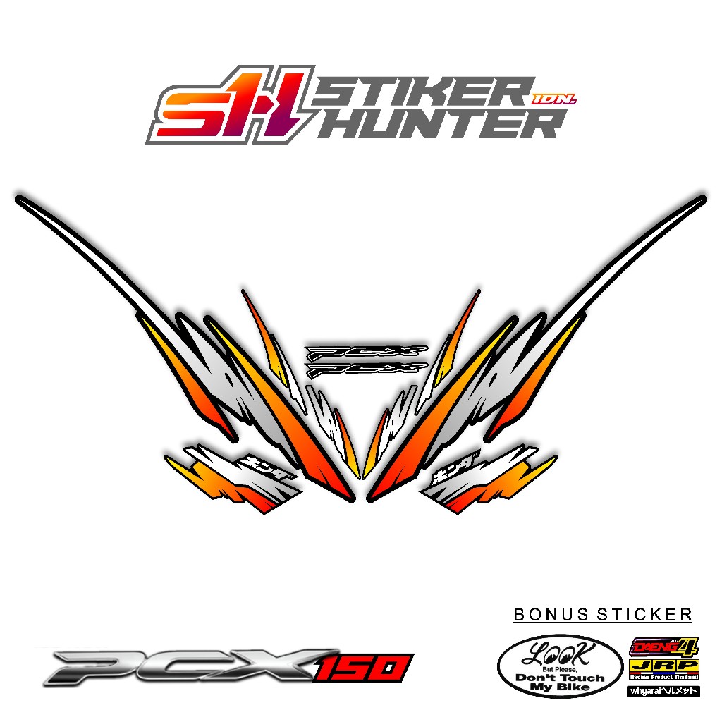 HONDA PCX 150 2018-2020 DECAL สติ๊กเกอร์แถบ STHR 2 MOTIF / สติ๊กเกอร์HUNTER / แถบดัดแปลง
