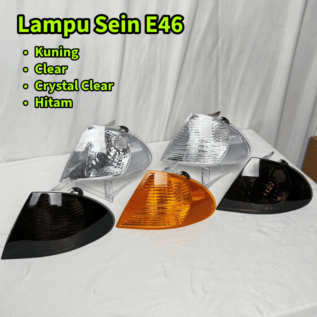 BMW E46 ไฟเลี้ยวสีดําสีเหลืองใส E46 คริสตัลใสไฟเลี้ยว BMW มุมโคมไฟ