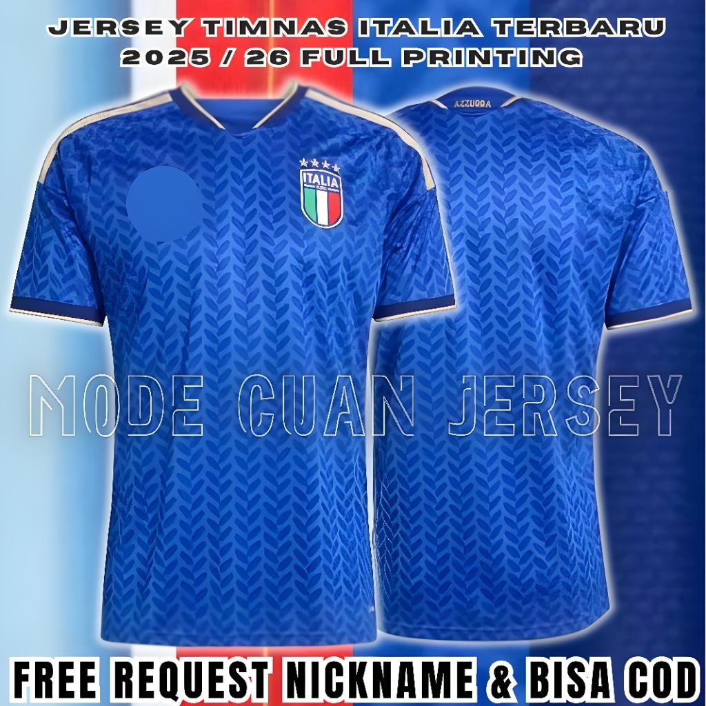 ทีมอิตาลีล่าสุด WC 2026 Jersey Full Printing Free Nickname Request