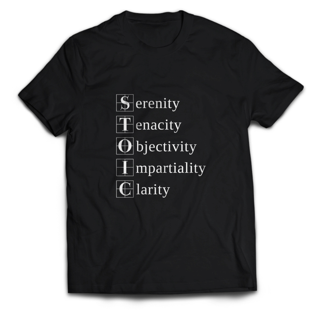 เสื้อยืดปรัชญาผู้ชายSTOIC LONG TXT เสื้อผู้ใหญ่ Unisex PakeKaos