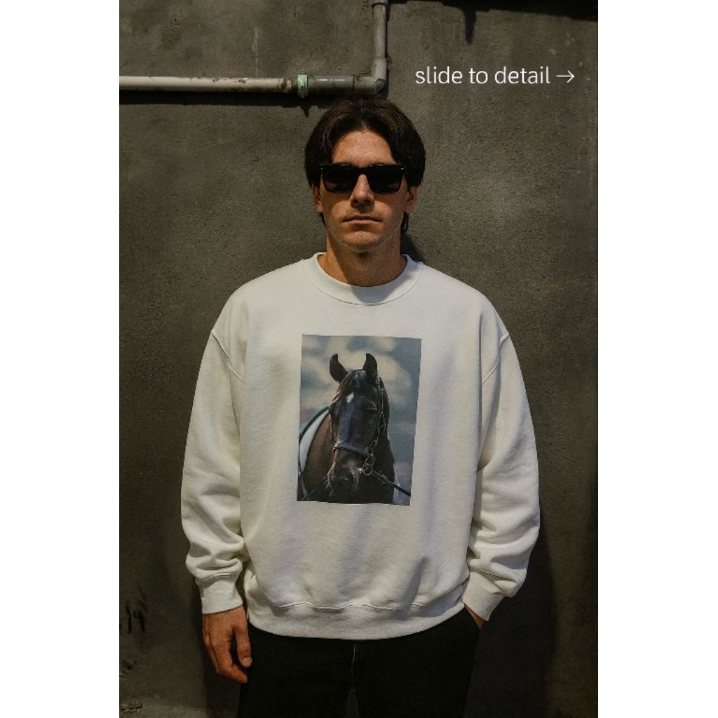 (Vtg US4) Crewneck / Sweatshirt H*NES 01 size L Oversize (P71 x L59)