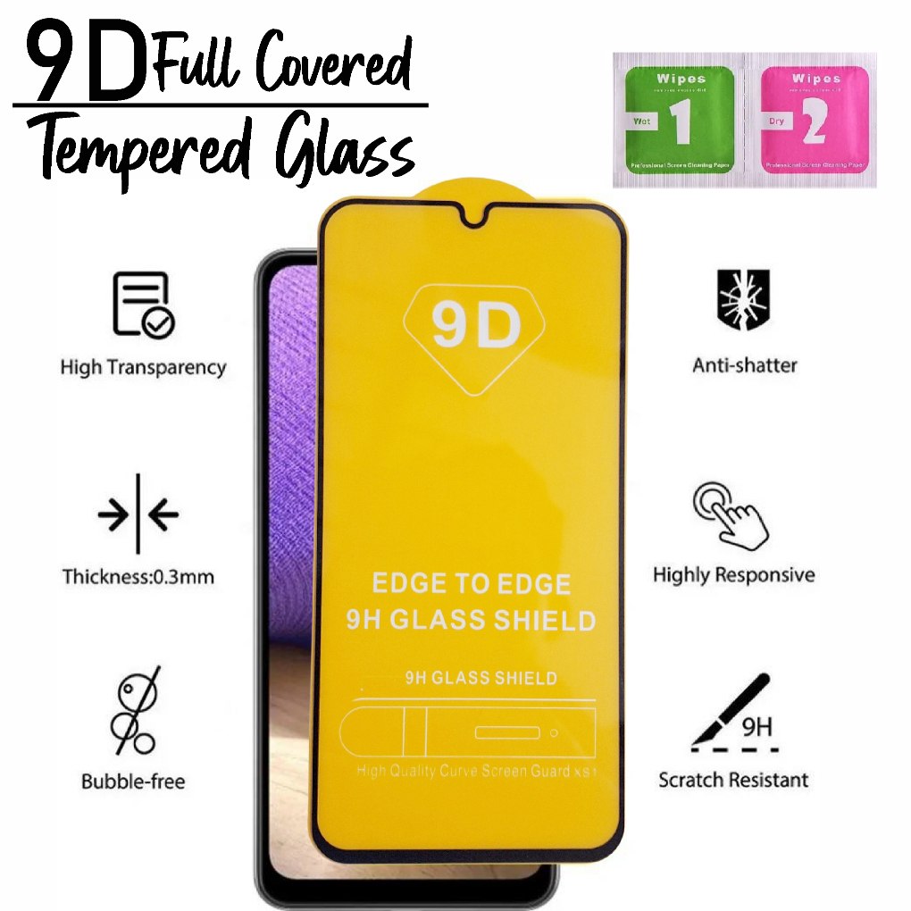 กระจกนิรภัยเต็ม 9D ฝาครอบ SAMSUNG J2 J3 J4 J5 J6 J7 J8 PRIME CORE PLUS PRO M02 M10 M11 M12 M20 M21 M