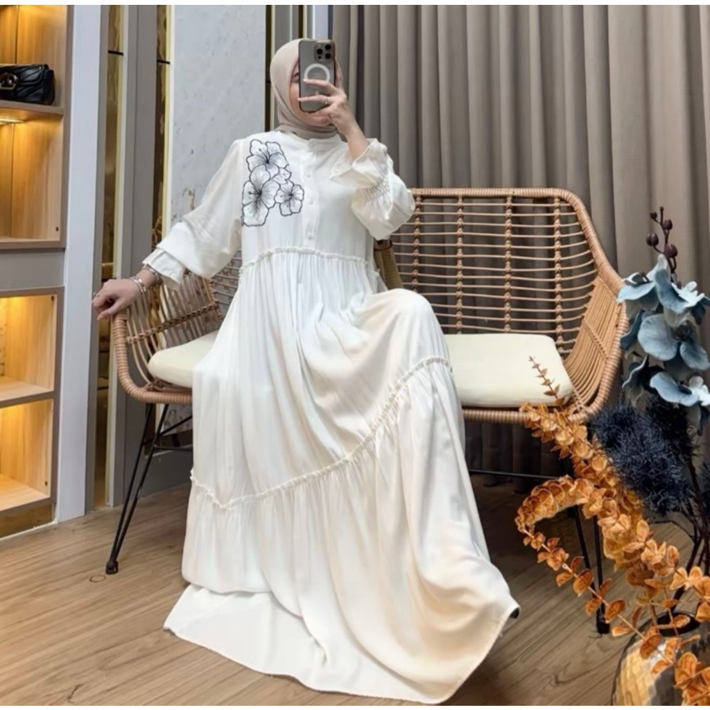 SHAKIRA GAMIS BLOOM RAYON TWILL ML XL STANDARD JUMBO BUSUI FRIENDLY // RAYON GAMIS // LATEST WOMENS 