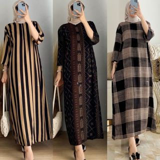 daster gamis Lengan 3/4 rayon premium - daster gamis lengan 3/4 rayon premium - daster saku lengan 3/4