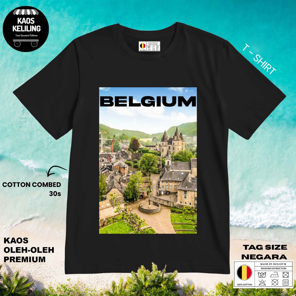 BELGIUM SOUVENIR เสื้อยืด 5 ดั้งเดิม BELGIUM LABEL TAG ของขวัญพรีเมี่ยม SOUVENIR CLOTHES