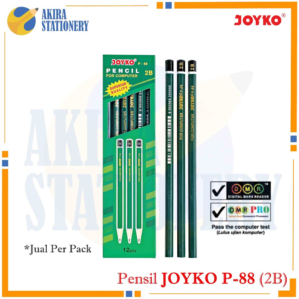 HIJAU Joyko 2B P88 ดินสอไม้ (สีเขียว) Favorite / ดินสอไม้ P 88 / Raut Pencil P-88